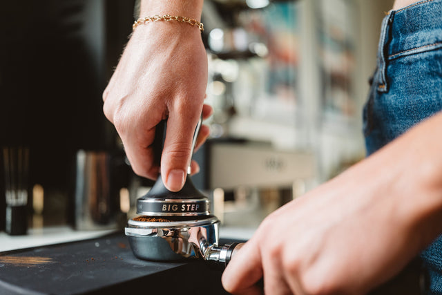 tamping with the Pullman Big Step tamper