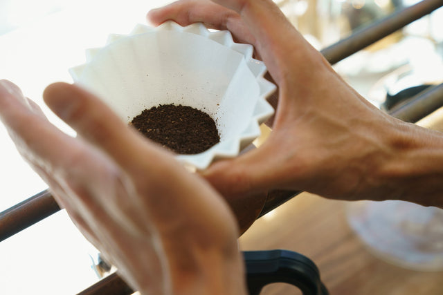 Origami Pour Over Dripper in white, Clive Coffee- Lifestyle