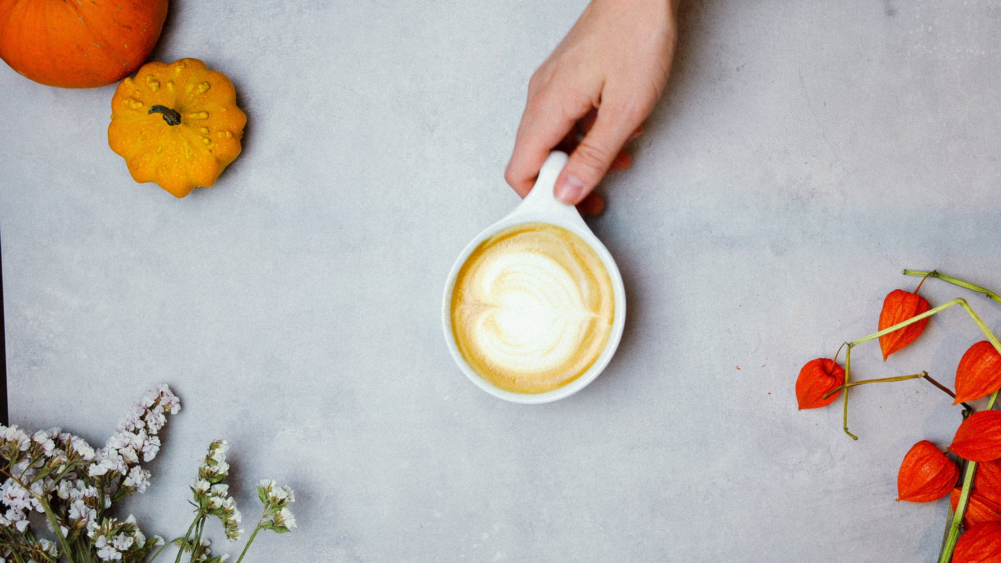 Latte art with fall decor